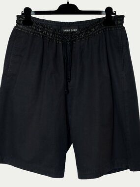 Damir Doma Lambskin Leather Waistband Shorts Washed Black 52